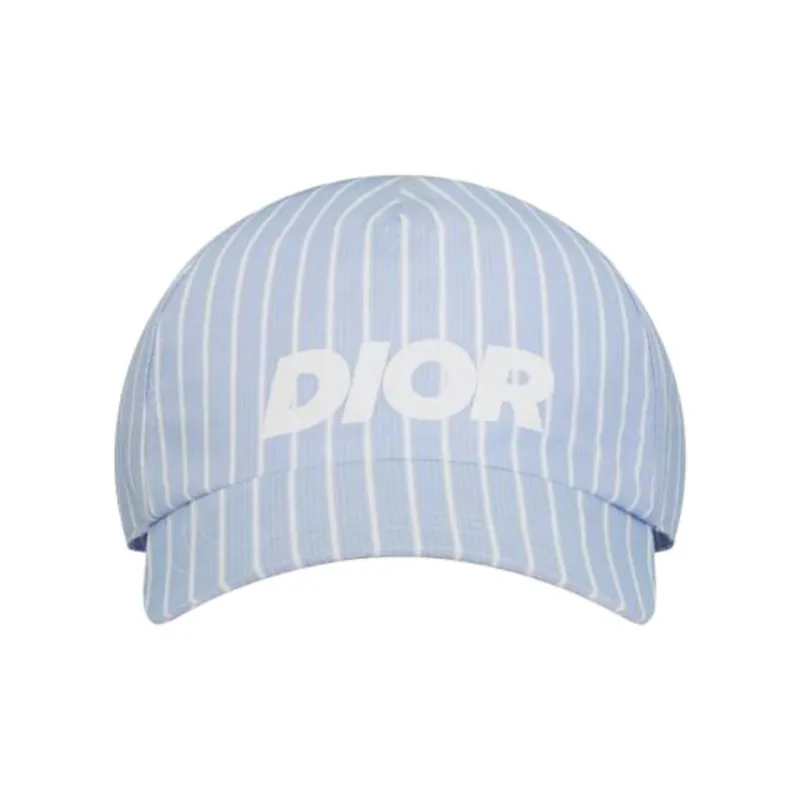 DIOR Logo Printed Striped Baseball Cap-0