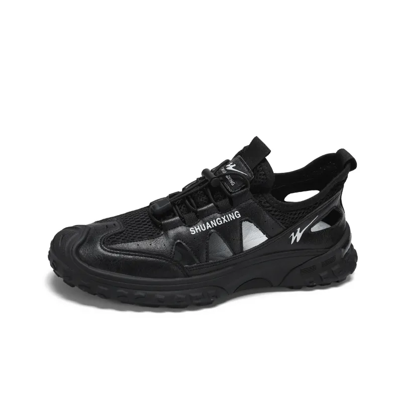 Binary Cushioned Anti Slip Wear Resistant Waterproof Breathable Lightweight Low Top Outdoor Shoes Men's Black-1