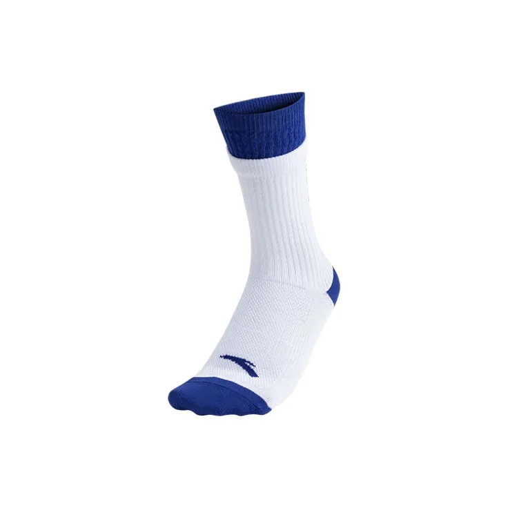 Anta Basketball Collection Knee High Socks Men's 1 Pack Pure White/Sky Blue Stone Blue-0