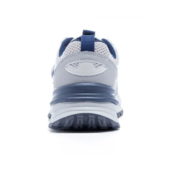 Warrior Students Mesh Casual Shoes Durable Breathable Lightweight Low Top Chunky Sneakers Unisex Gray Blue-3