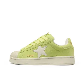 GZOZ Slip Resistant Cushioning Wear Resistant Low Top Skateboard Shoes Unisex Neon Yellow