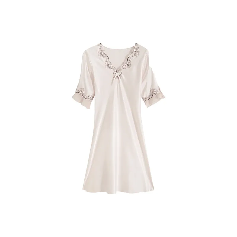 Flowers In Water Nightgown Women's Champagne-0