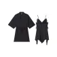 Black (Robe+Camisole Dress)