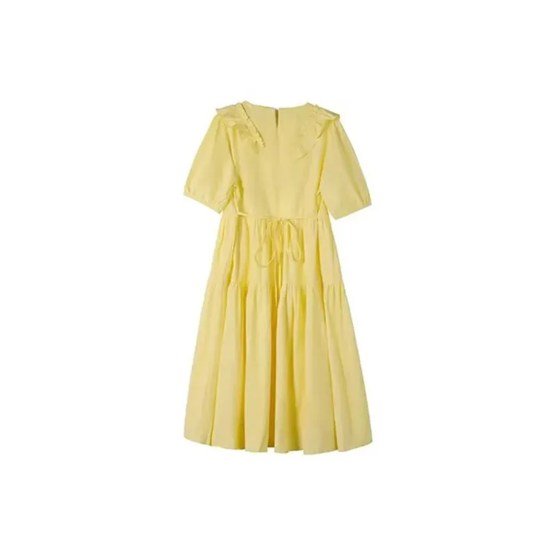 COVT Short Sleeved Dress Women's Yellow-1