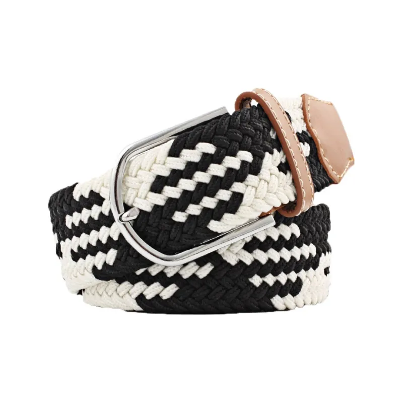 Mulinsen Canvas Elastic Casual Stretch Pin Buckle Woven Belt Unisex-11