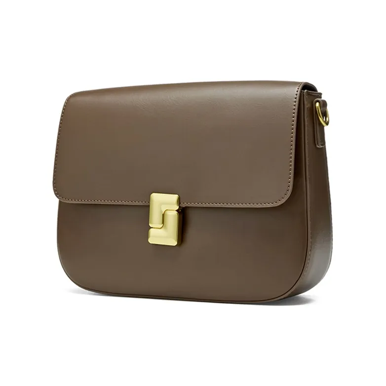 JOSINY PU With Cow Leather Shoulder Bag Women's Black/Apricot/Brown-1
