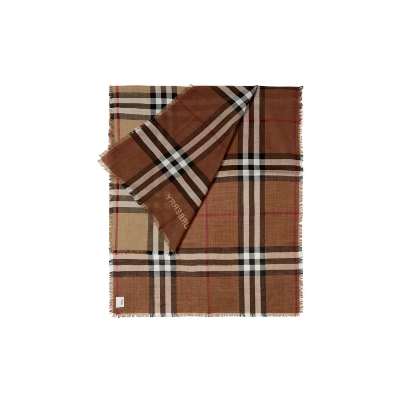 Burberry Check print Wool silk Scarf-1