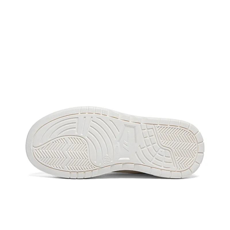 Warrior Student Platform White Sneakers Lightweight And Breathable Low Top Skateboard Shoes Women's Beige-3