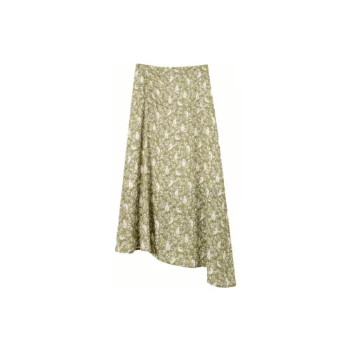 SEIFINI HAPPY Series Casual Long Skirts Women's Mustard Green