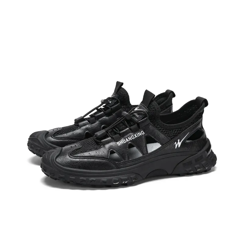Binary Cushioned Anti Slip Wear Resistant Waterproof Breathable Lightweight Low Top Outdoor Shoes Men's Black-2