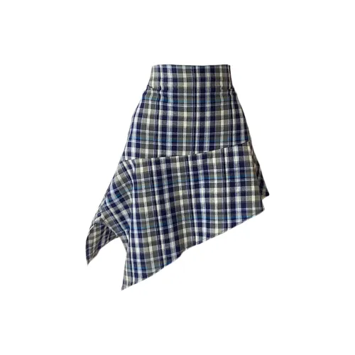 Local Gal Casual Short Skirts Women's Blue Plaid