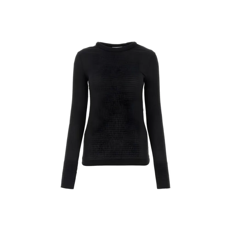 JIL SANDER Smocked Long Sleeved Crewneck Top-1