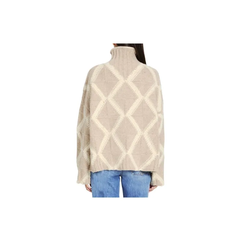 Bottega Veneta Argyle Intarsia Knit Turtleneck Jumper-1
