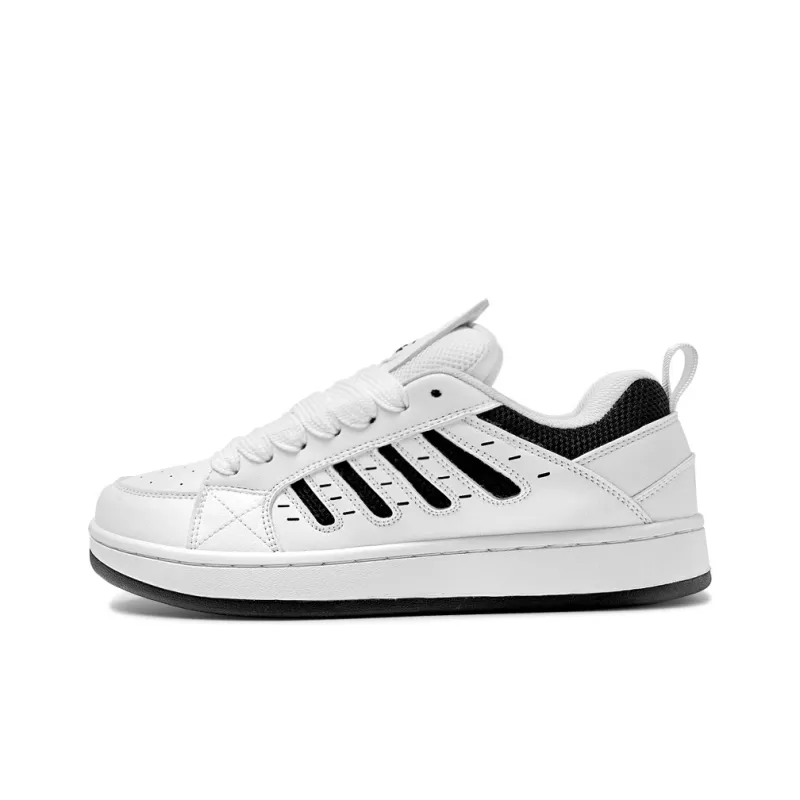 BXGY Blissful Joy Puffy Shoes Durable Lightweight And Breathable Low Top Skateboard Shoes Women's White Black-0