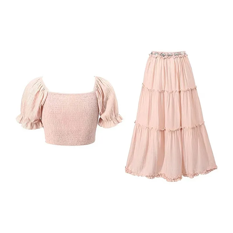 JOSR Short Sleeved Dresses Women's Pink-1