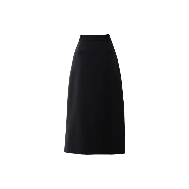 SOON FLOWER Spring Casual Long Skirts Women's Black-1