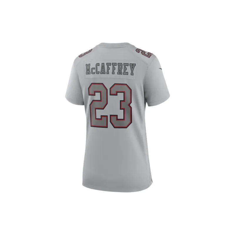 Nike Christian McCaffrey San Francisco 49ers Super Bowl LVIII Soccer Jerseys Women's Gray-1