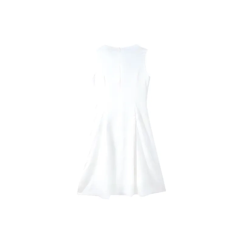 Romon Sleeveless Dresses Women's White-1