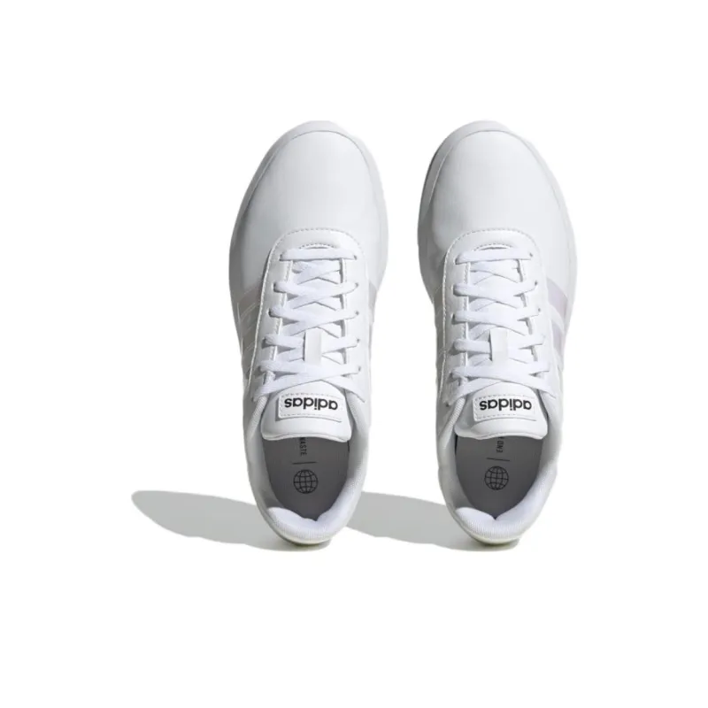 Adidas Court PLATFORM Anti Slip Wear Resistant Low Top Skateboard Shoes Women's White-3