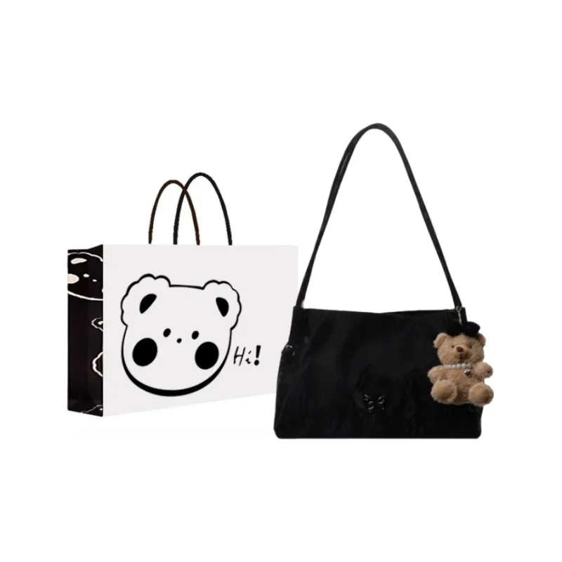 NX DOUGHNUT PU Handbag, Shoulder Bag Regular Women's Ecru, Black, Pink-4
