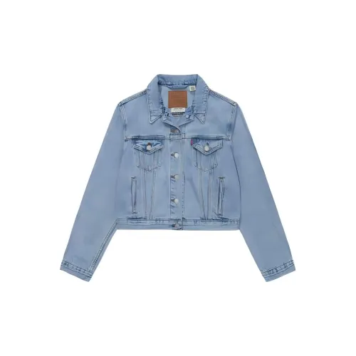 Levis Cropped Coats Women's Light Blue