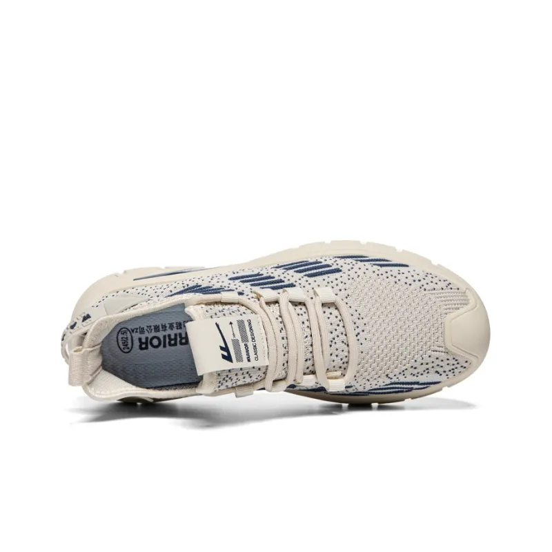 Warrior Mesh Men's Shoes For Summer Lightweight And Breathable Low Top Casual Shoes Men's Beige-2