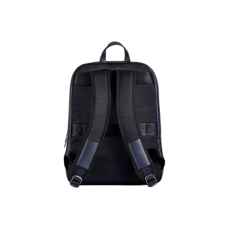 LEXON Leather With Polyester Backpack Regular Men's Black/Blue-6