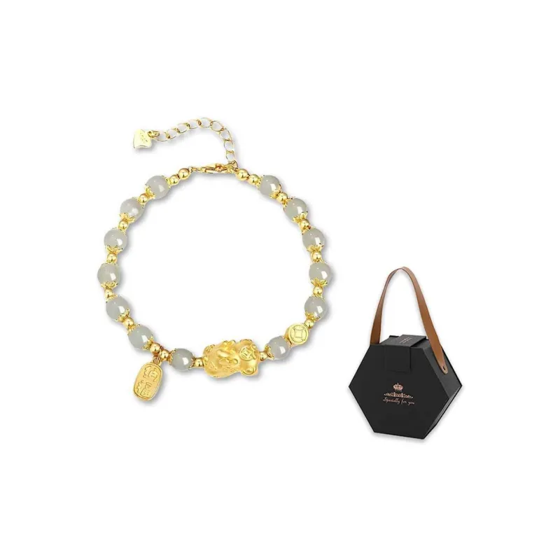 Bailijin Bracelets Pale Greenish White Jade Unisex-4
