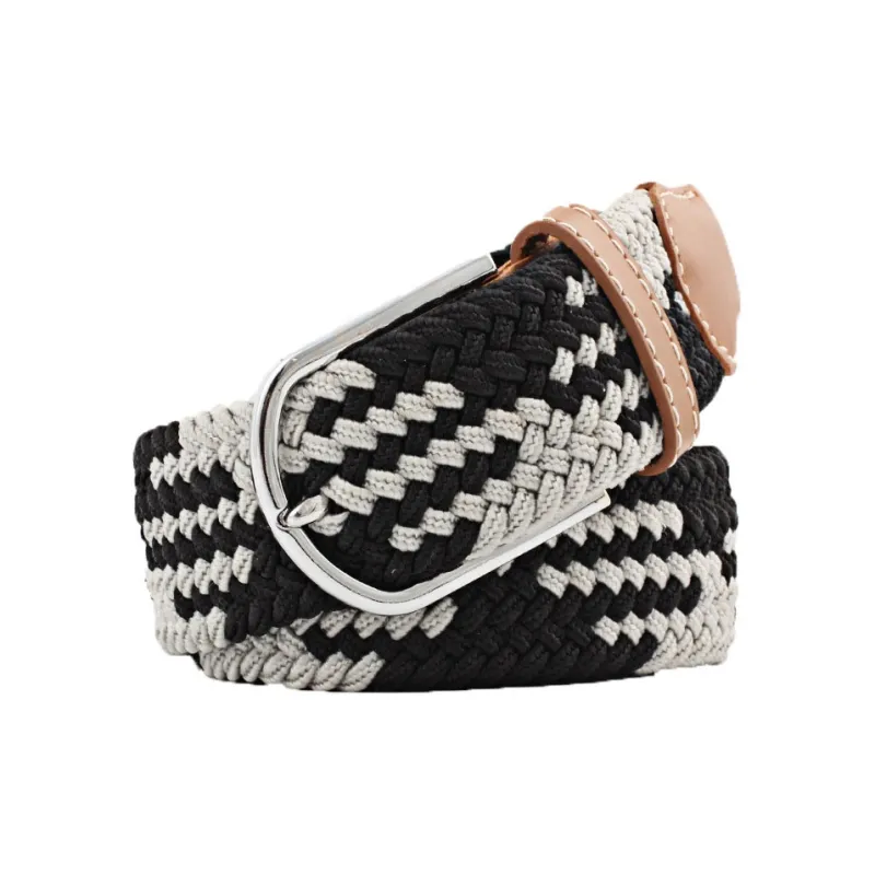Mulinsen Canvas Elastic Casual Stretch Pin Buckle Woven Belt Unisex-14