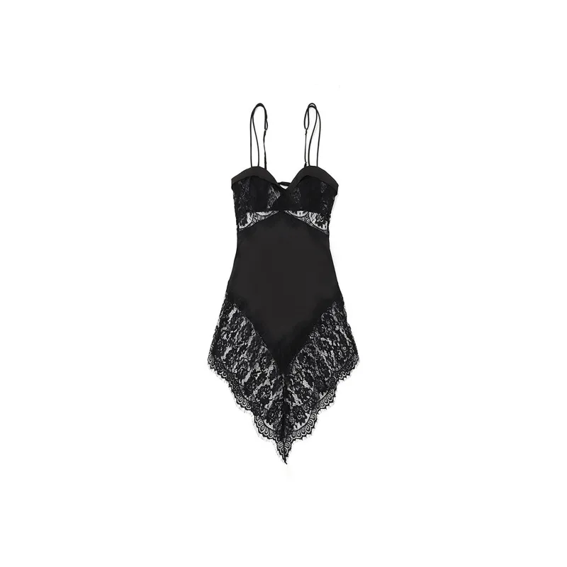 Flowers In Water Nightgown Women's Black-0
