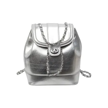 BAODIDAISHU PU Backpack Mini Backpack Handbag Regular Women's Silver/Black/Pink/White