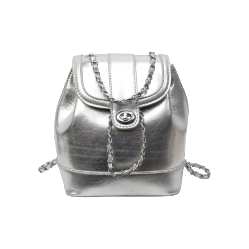 BAODIDAISHU PU Backpack Mini Backpack Handbag Regular Women's Silver/Black/Pink/White