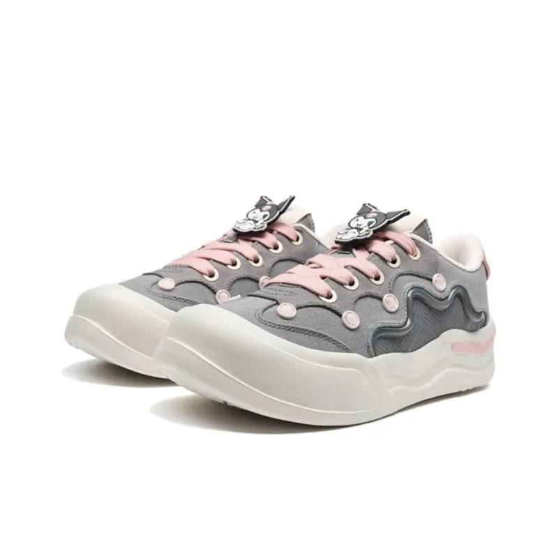 Sanrio x XTEP Slip Resistant Low Top Skateboard Shoes Women's White Gray Pink-2