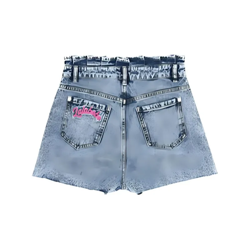 LALABOBO Denim Shorts Women's Light Blue-1