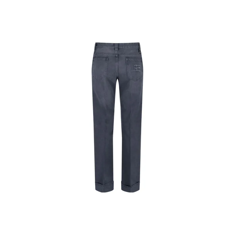 MIU MIU Logo Detailed Trousers-1