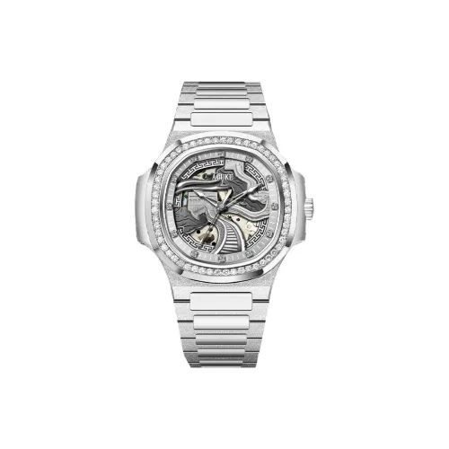 AOUKE Automatic Mechanical Movement Steel Strap Watch Men's Watches Gray Dial