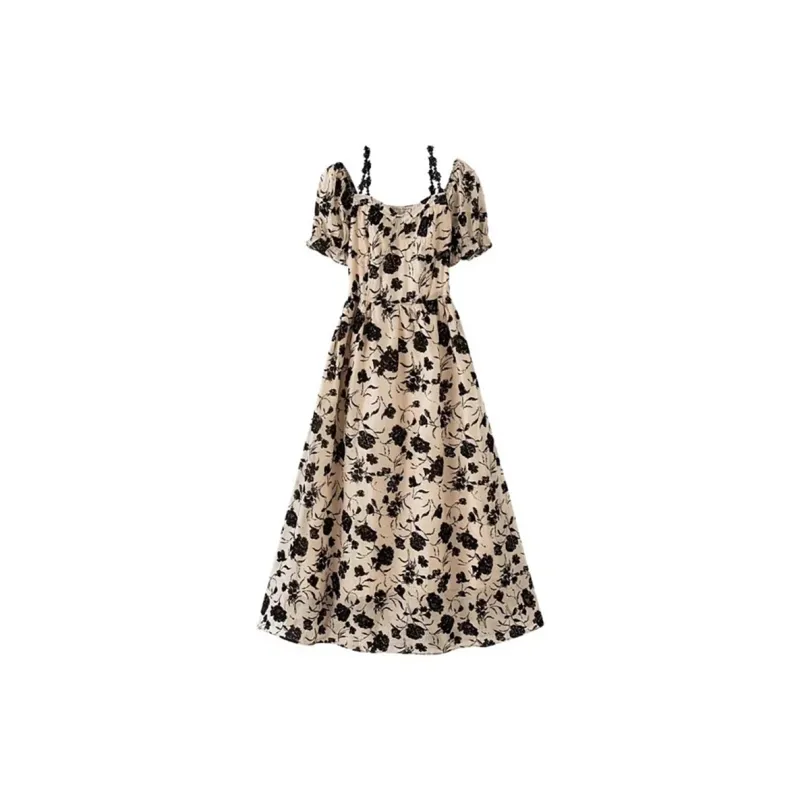 JOSR Short Sleeved Dresses Women's Apricot-1