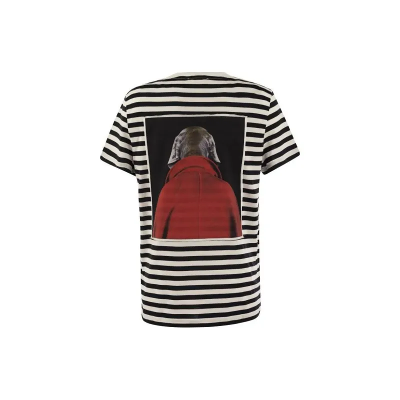 MaxMara Striped Logo Printed T Shirt-1