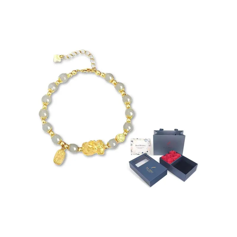 Bailijin Bracelets Pale Greenish White Jade Unisex-2