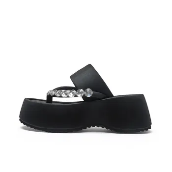 CHERRY&KALIKA Abrasion Resistant Slip Resistant Flip Flops Women's Black