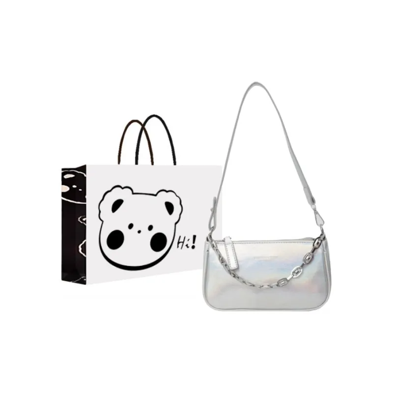 NX DOUGHNUT PU Handbag, Shoulder Bag Women's Silver, Dazzling Color, Silver, Black, Pink, Gold-4