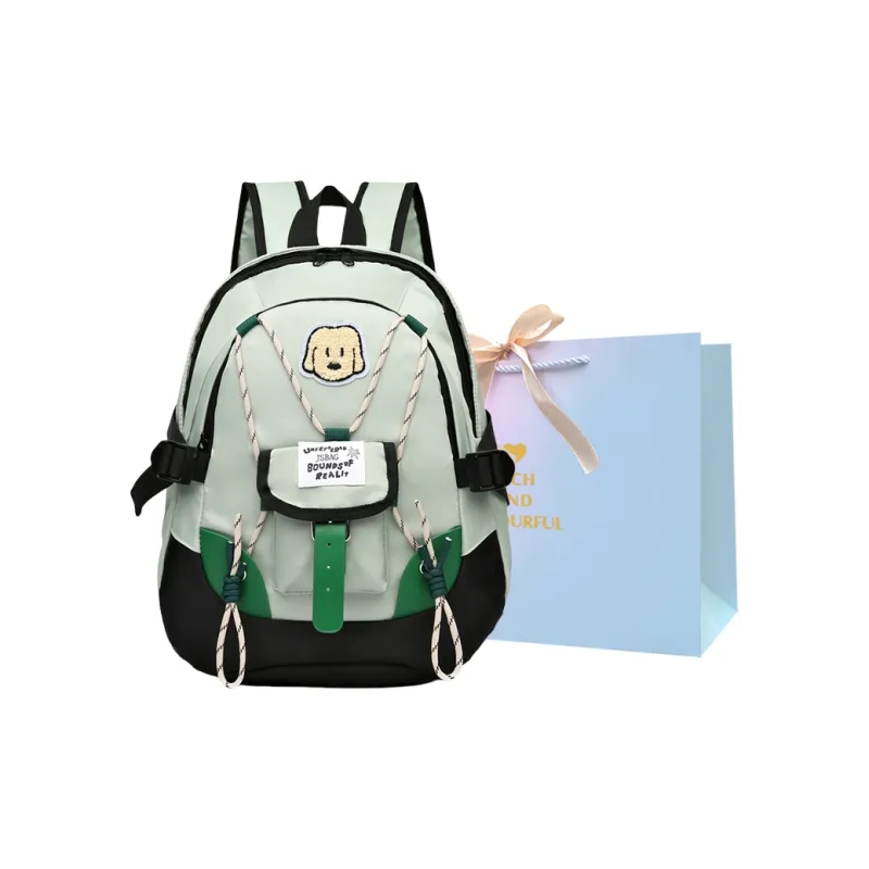 SUPERCUTE Nylon Fabric Backpack Women's Pink/White/Green/Blue-8