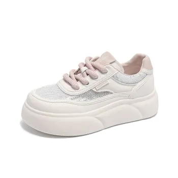 BAFFN Breathable Height Increasing Low-Top Skateboard Shoes Women's White