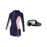 Blue Swimsuit+Black Swim Goggles