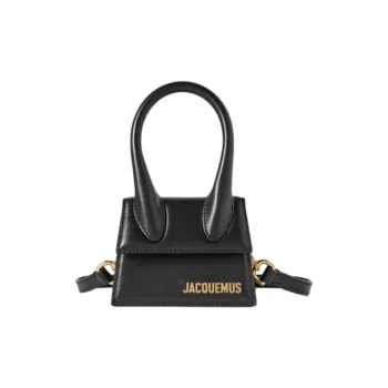 Jacquemus Cow Leather Shoulder Bag Crossbody Bag Handbag Medium Size Women's Black