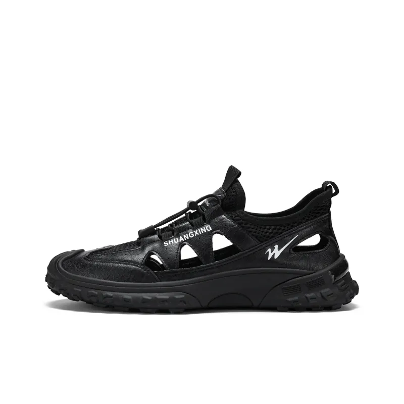 Binary Cushioned Anti Slip Wear Resistant Waterproof Breathable Lightweight Low Top Outdoor Shoes Men's Black-0