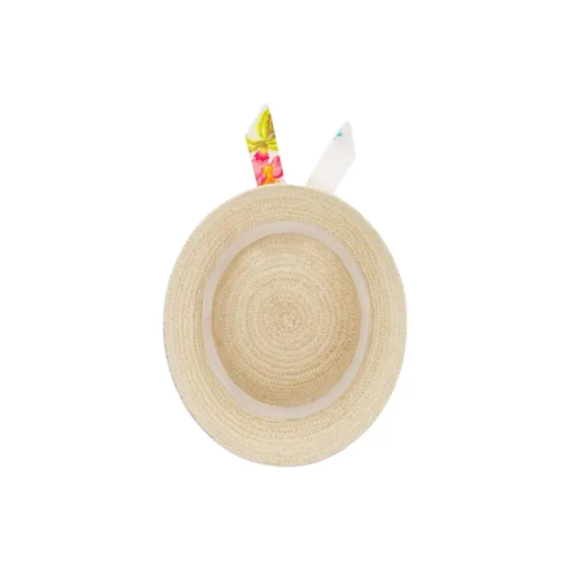DIOR Straw Bucket Hats Kids' Ivory-3