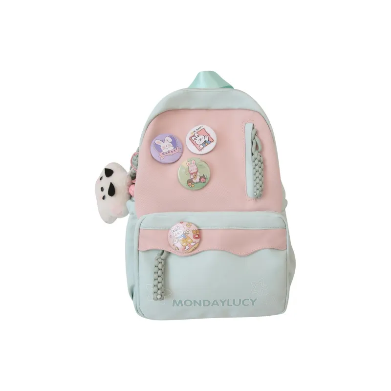 NX DOUGHNUT Nylon Backpack Unisex Pink Blue Purple Black Brown Green-17