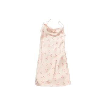 Flowers In Water Nightgown Women's Pink Bowknot