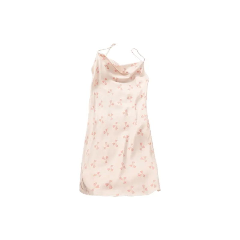 Flowers In Water Nightgown Women's Pink Bowknot-0